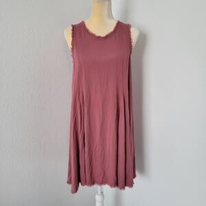 Altar'd State Women's Maroon Rose Sleeveless Flowy Dress Size Medium